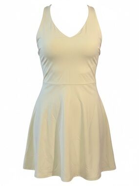 Fabletics Women's V-Neck Soft Yellow Fit & Flare Athletic Dress